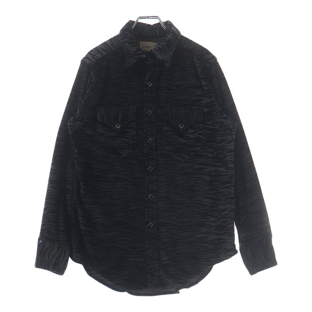 VINTAGE (ヴィンテージ) 60-70S VINTAGE ROCK MOUNT L/S WESTERN SHIRT ヴィンテージ ロックマウント USA製 ベロア 長袖ウェスタンシャツ グレー/ブラック