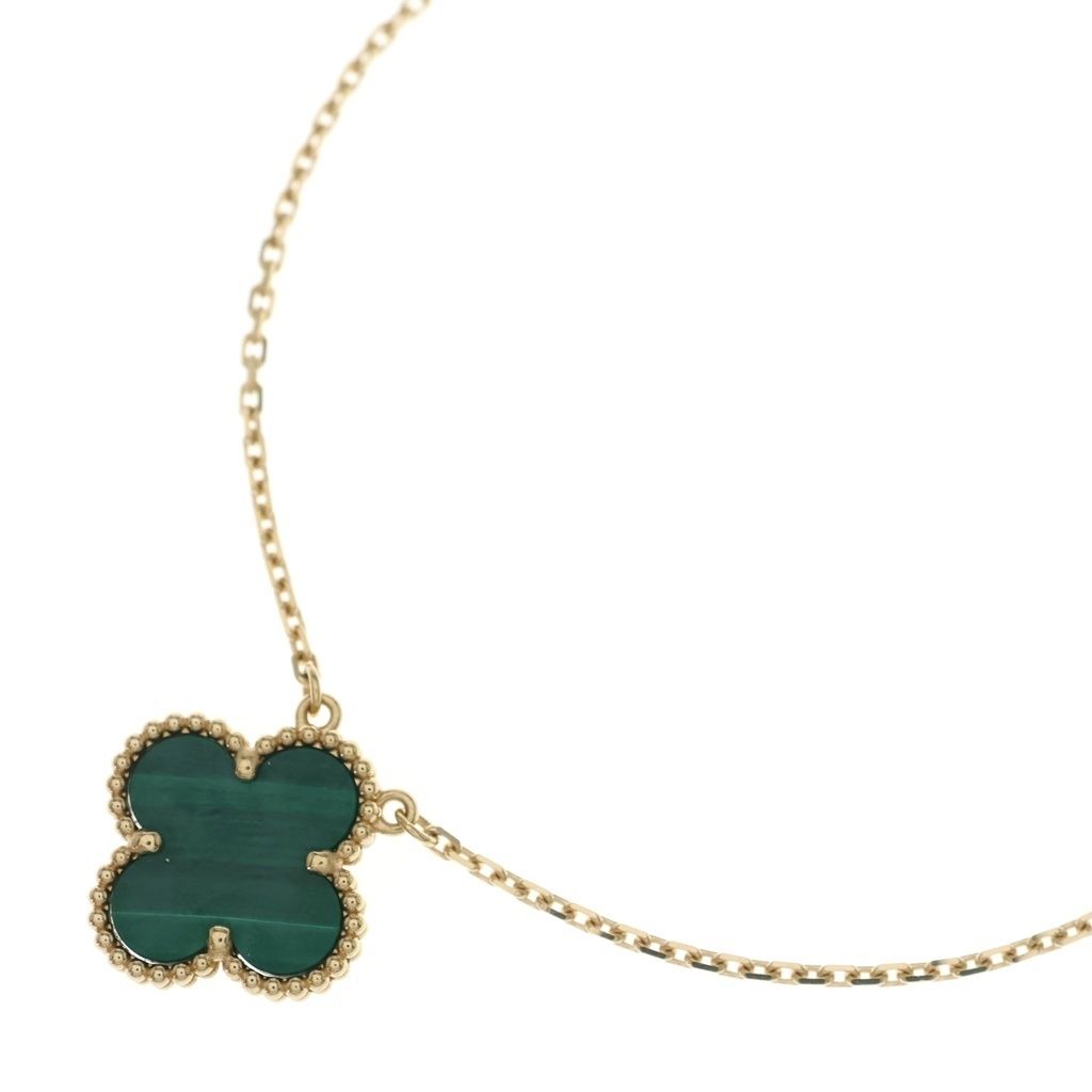 Van Cleef & Arpels (ヴァンクリーフアンドアーペル) ヴィンテージアルハンブラ マラカイト ネックレス Au750YG K18 イエローゴールド VCAR09VA00