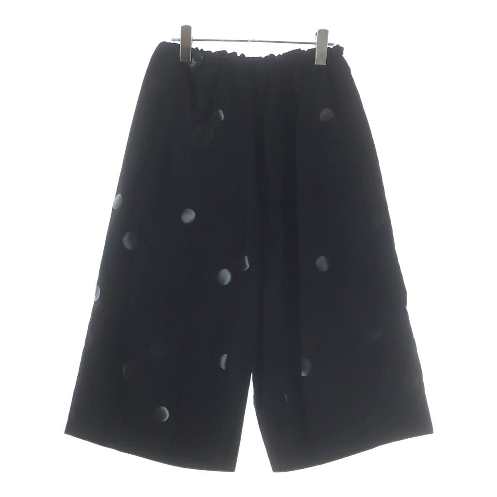 Y's (ワイズ) 100/2 BROAD DOT PIGMENT PRINT STRING WAIST PANTS ブロード ドット ピグメント プリント ドローストリング イージーパンツ レディース ブラック YQ-P10-025