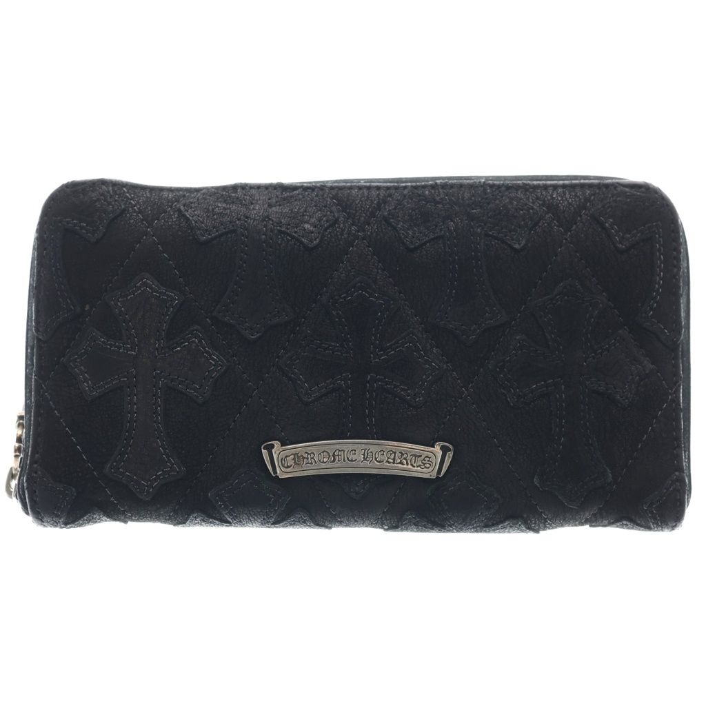 CHROME HEARTS (クロムハーツ) REC F ZIP QUILTED LTD セントバース限定 セメタリークロスキルティングレザー財布