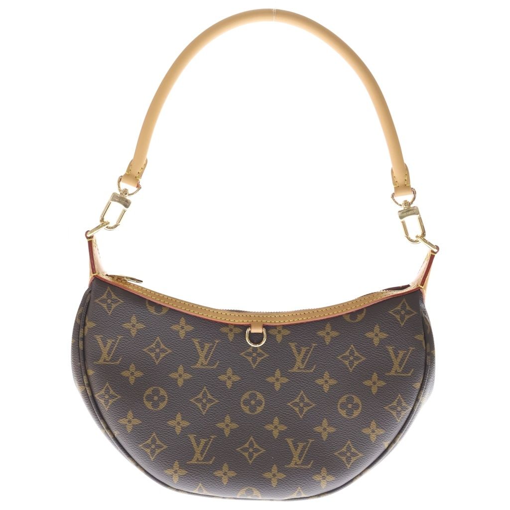 LOUIS VUITTON (ルイヴィトン) モノグラム ルーピング ショルダーバッグ ブラウン レザー×PVC M12939 ゴールド金具