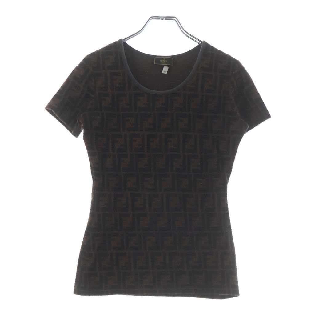FENDI (フェンディ) FFロゴ 半袖 Tシャツ ブラウン #40