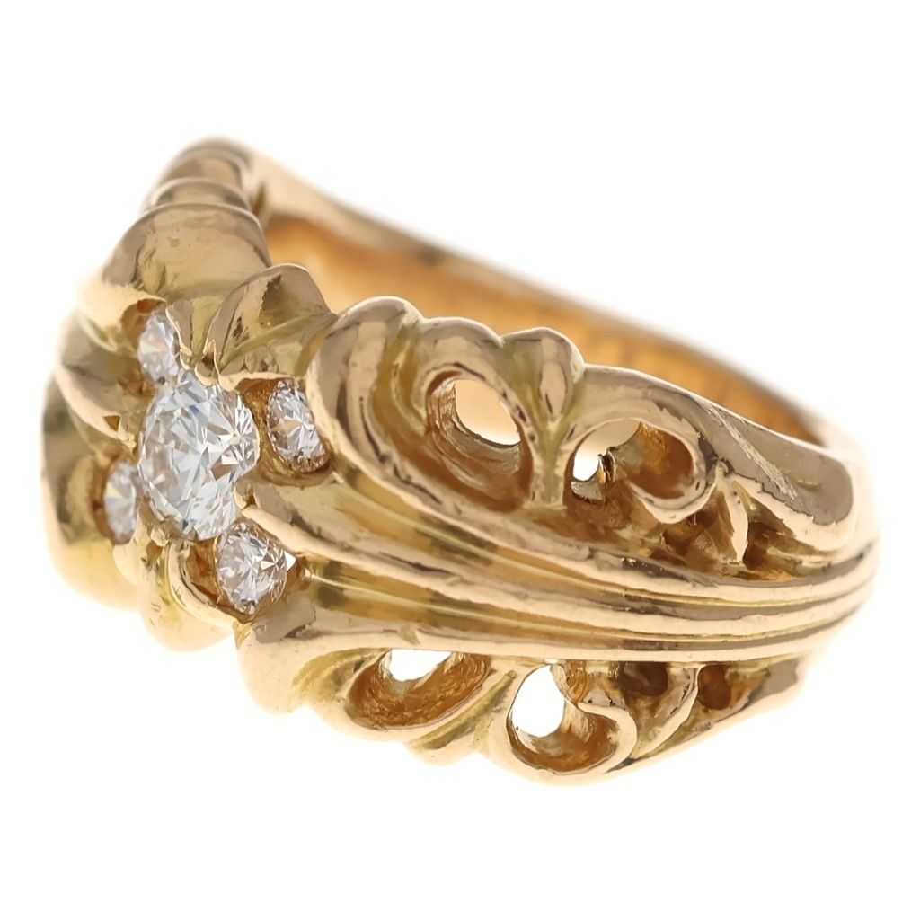 CHROME HEARTS (クロムハーツ) 22K K&T 5PT DIA 5ポイントダイヤ ゴールドリング