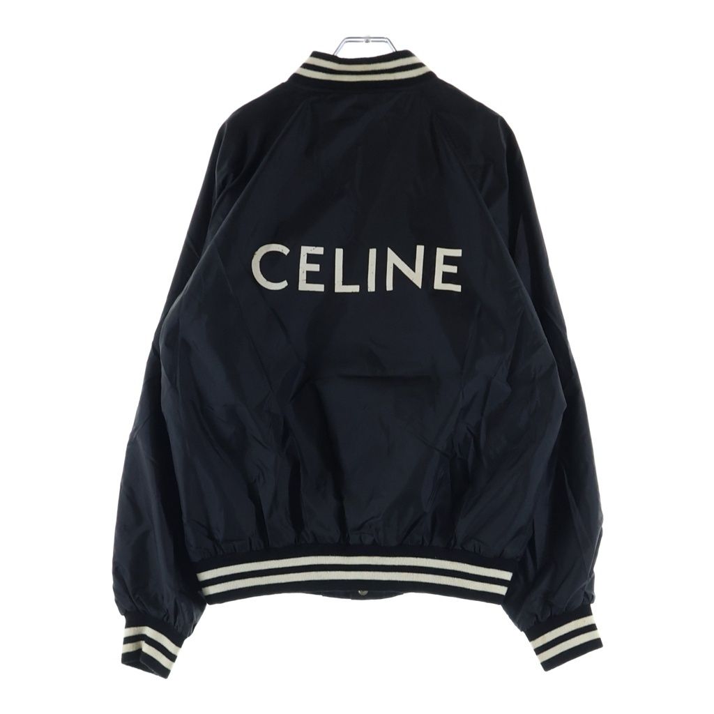 CELINE セリーヌ ロゴ テディ ナイロンジャケット ブルゾン ブラック 2W365495M CELINE (セリーヌ) ロゴ テディ ナイロンジャケット ブルゾン ブラック