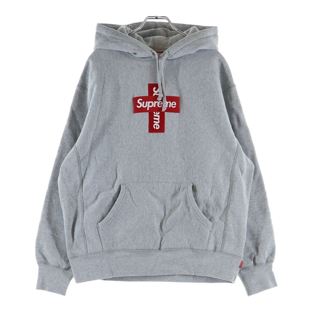 SUPREME (シュプリーム) 20AW Cross Box Logo Hooded Sweatshirt クロスボックスロゴ フーデッドスウェットシャツ パーカー グレー