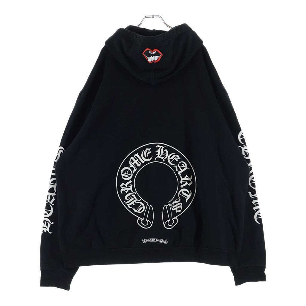 CHROME HEARTS (クロムハーツ) ×MATTY BOY CHOMPER SWTSHRT HD PLVR ×マッティボーイ チョンパー ホースシューフーディ プルオーバースウェットパーカー ブラック