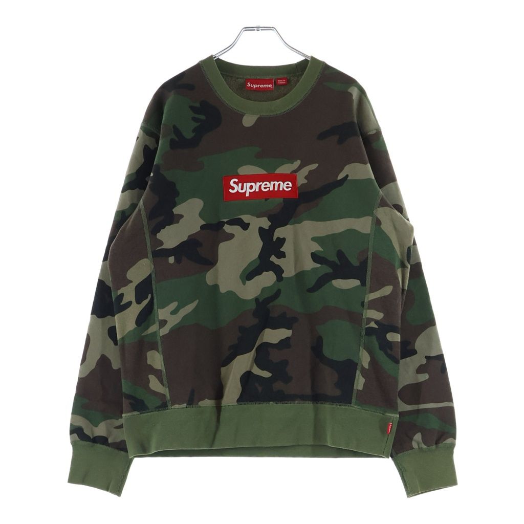 SUPREME (シュプリーム) 15AW Box Logo Crewneck ボックスロゴ プルオーバースウェットトレーナー カモフラ カーキ