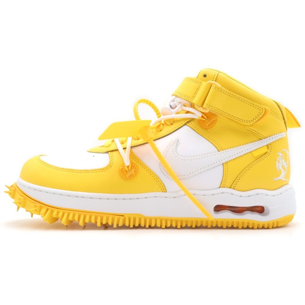 NIKE (ナイキ) ×OFF-WHITE AIR FORCE1 MID SP LTHR DR0500-101 オフ ホワイト エアフォース1 ハイカットスニーカー イエロー US12/30cm