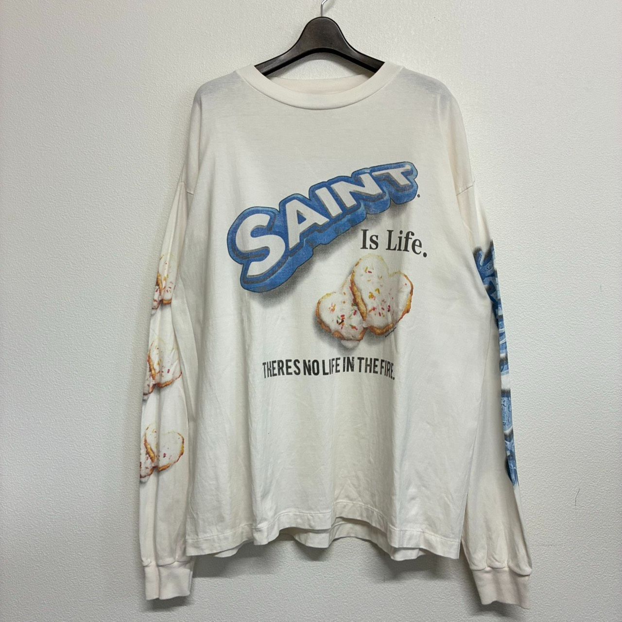SAINT Mxxxxxx SHERMER ACADEMY HEART CKIE セントマイケル シャーマーアカデミー コラボ 白 ホワイト 長袖 Tシャツ トレーナー トップス メンズ レディース XLサイズ 極美品 14