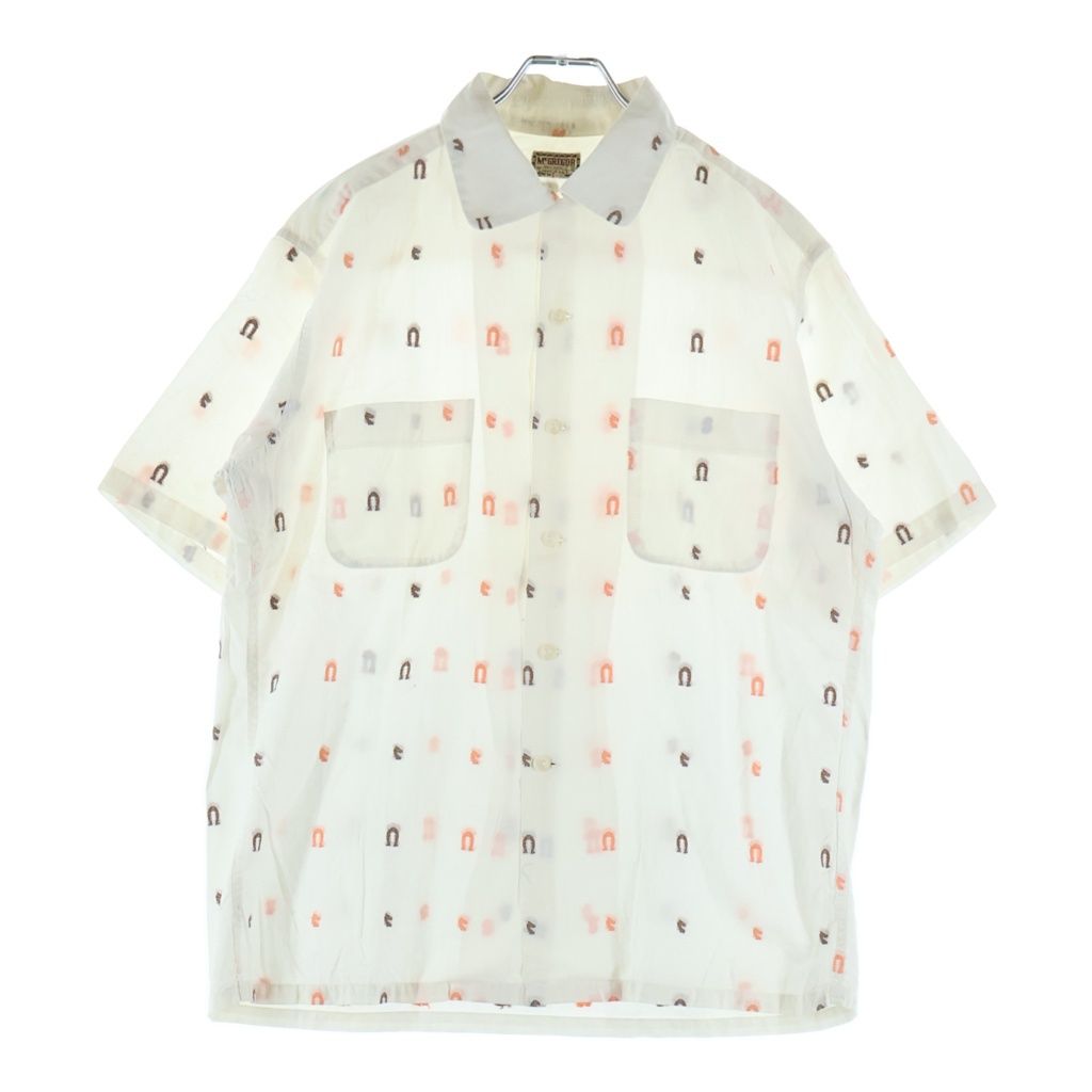 McGREGOR (マクレガー) 50S VINTAGE S/S OPEN COLLAR SHIRT ヴィンテージ 総柄デザイン ボックス 半袖オープンカラー 開襟シャツ ホワイト
