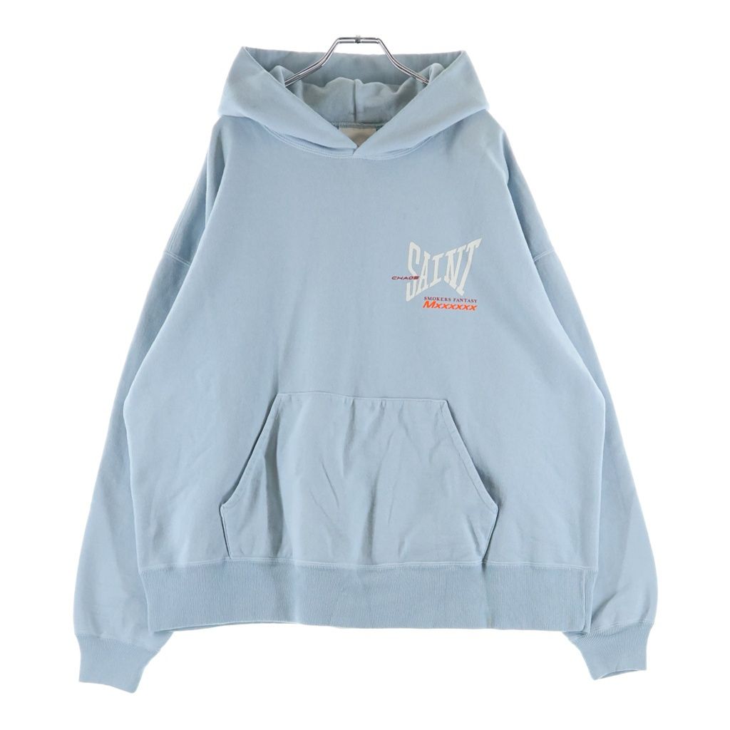 SAINT MICHAEL (セントマイケル) HOODIE RIBON SAINT プルオーバーパーカー SM-HR8-0000-048 ブルー