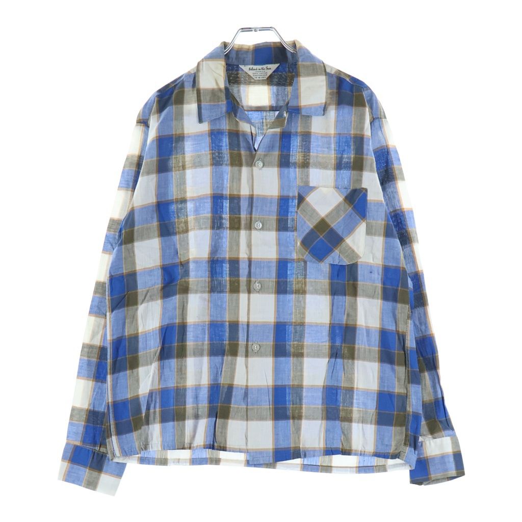 VINTAGE (ヴィンテージ) 60S VINTAGE ISLAND IN THE SUN L/S OPEN COLLAR SHIRT ヴィンテージ チェック柄 長袖コットンオープンカラー 開襟シャツ ブルー