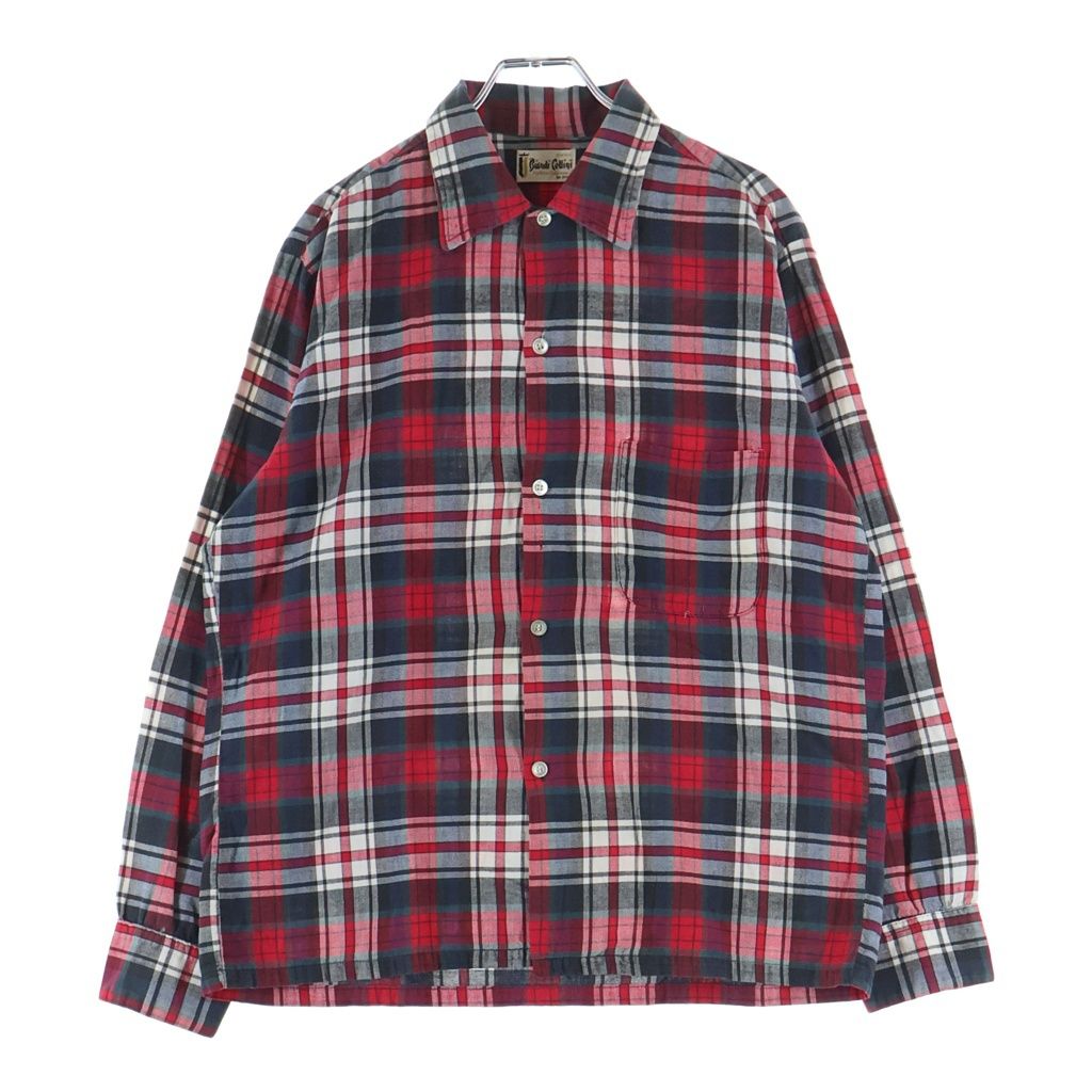 VINTAGE (ヴィンテージ) 60S VINTAGE BIANDI CELLINI L/S SHIRT ヴィンテージ チェック柄 長袖コットンシャツ レッド/グレー