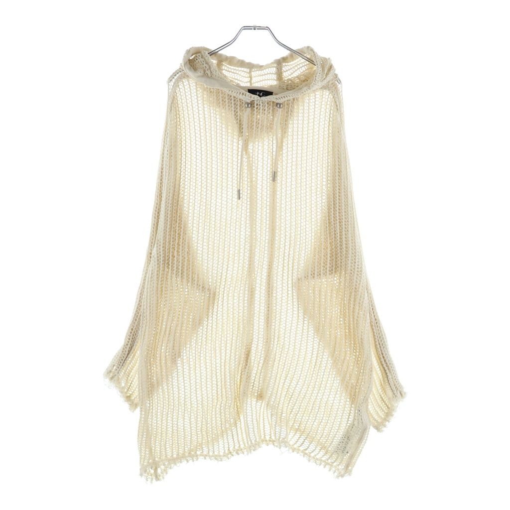 THUG CLUB (サグクラブ) TC LINE MESH KNIT HOODIE ドローストリング付き メッシュニットフーディー ホワイト