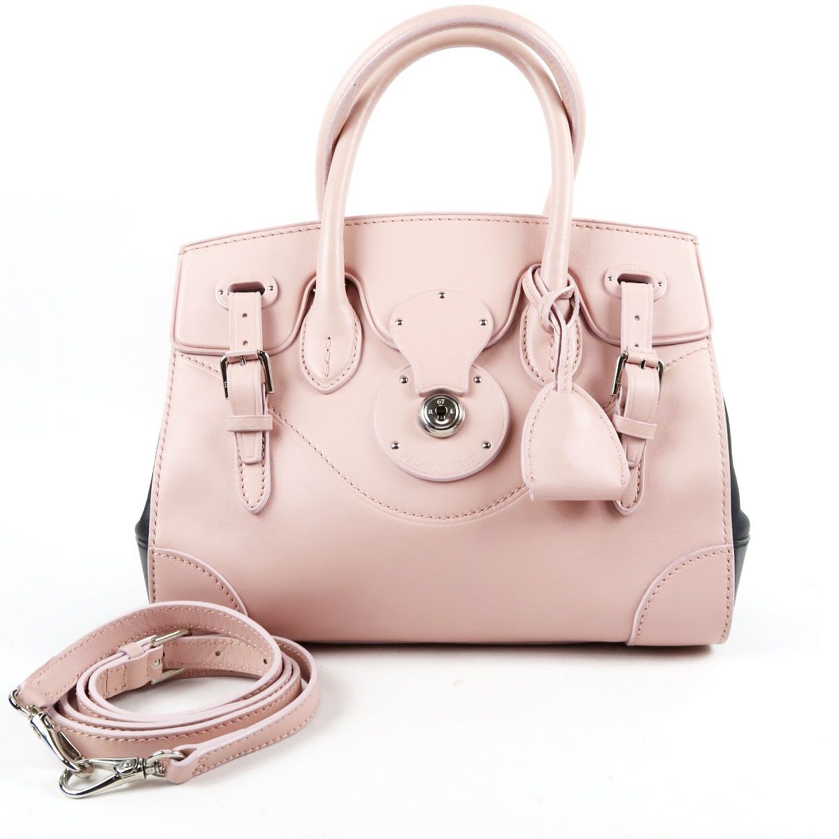 【新品同様・未使用】RALPH LAUREN ラルフローレン リッキー 2WAYショルダー ハンドバッグ ピンク【HF30】