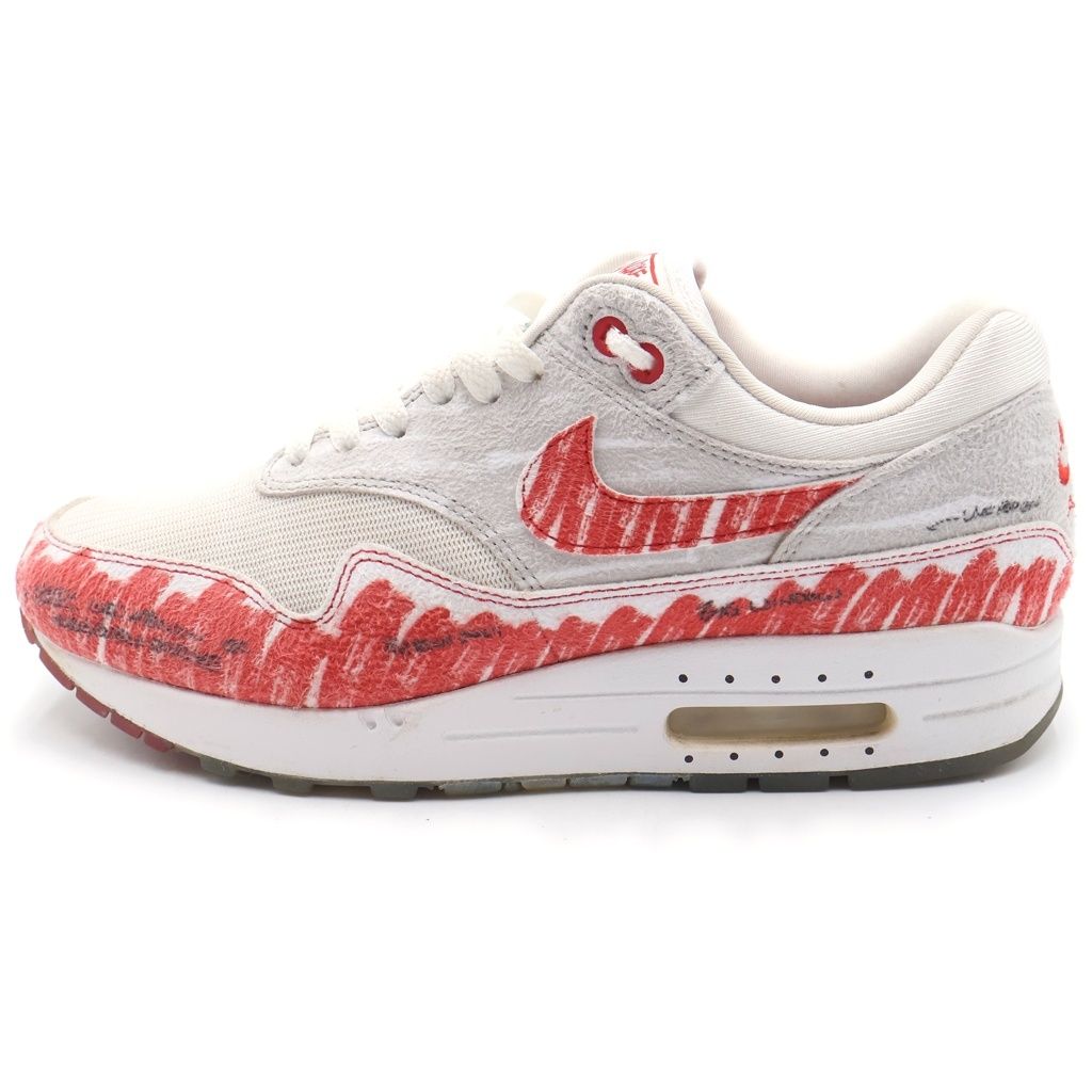 NIKE (ナイキ) AIR MAX1 SKETCH TO SHELF CJ4286101 エア マックス1 スケッチ シェルフ ローカットスニーカー ホワイト/レッド US8.5/26.5cm 9,687円