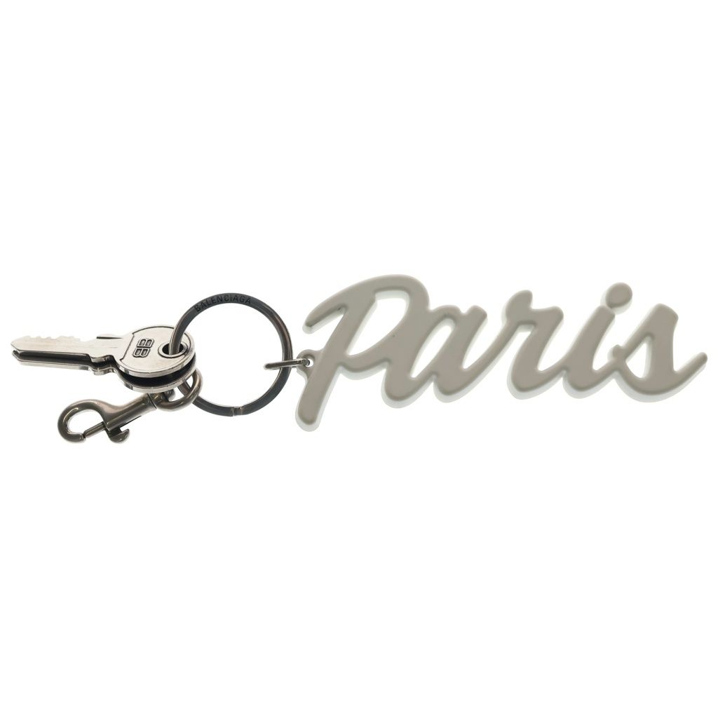 BALENCIAGA (バレンシアガ) PARIS キーリング チャーム ホワイト