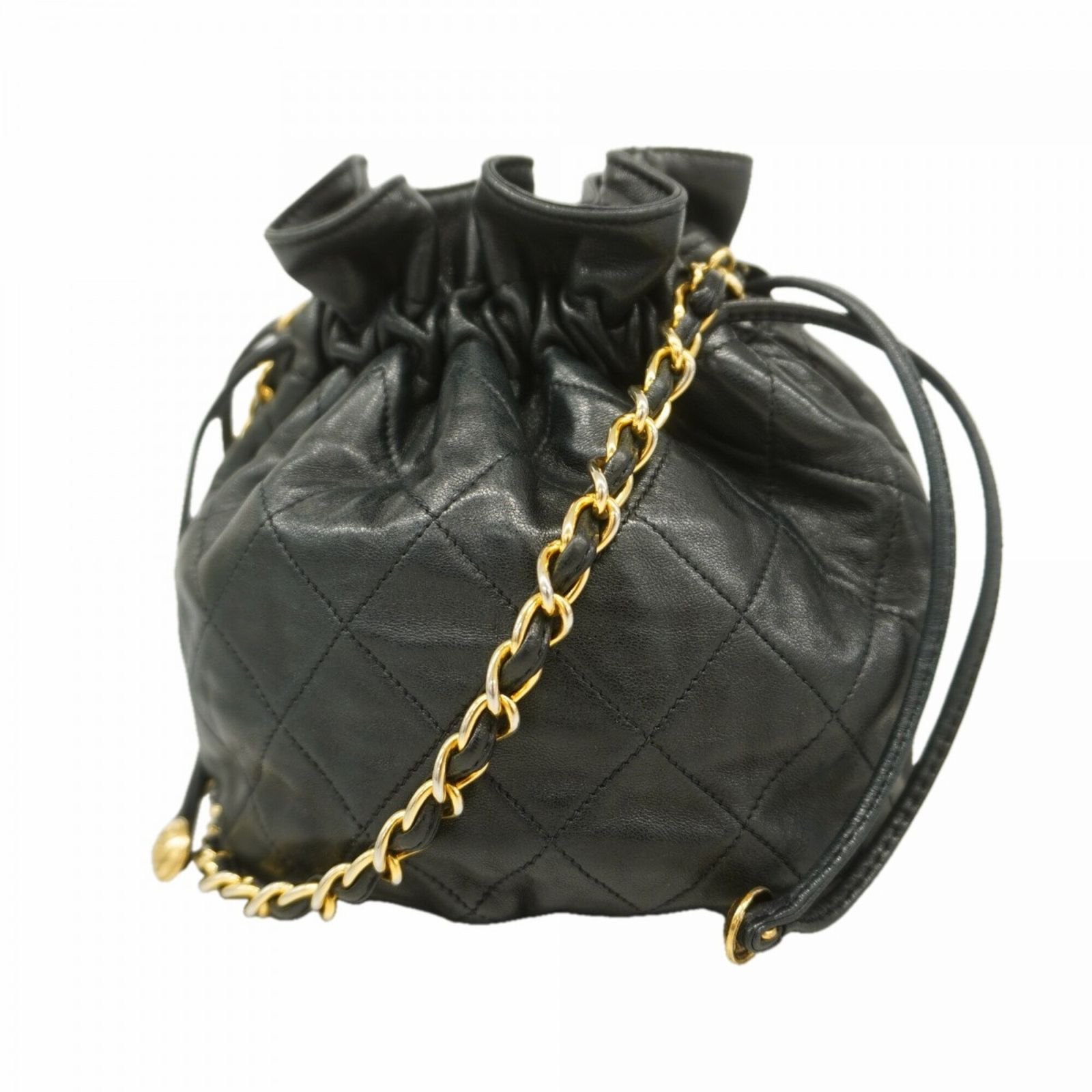 シャネル(Chanel) シャネル ショルダーバッグ マトラッセ チェーンショルダー ラムスキン ブラック レディース