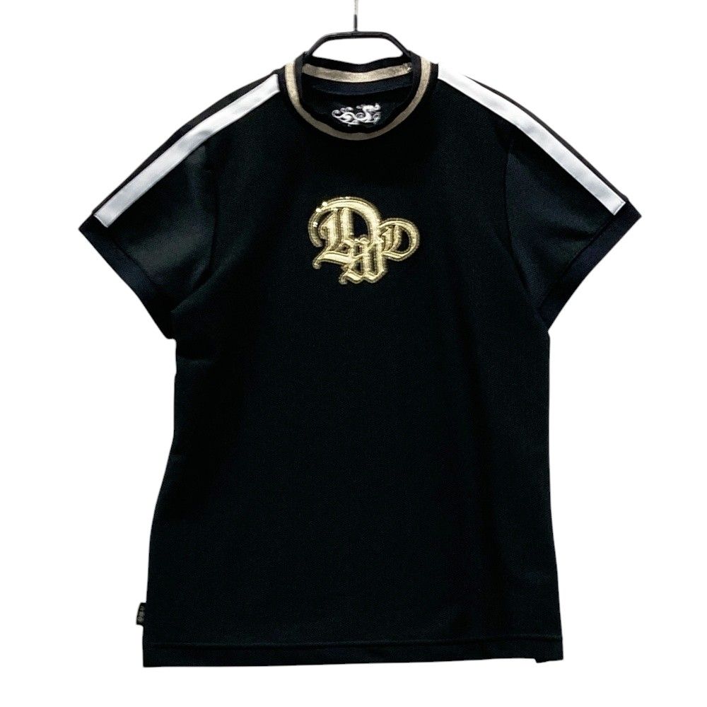 サイズ：3 DANCE WITH DRAGON ダンスウィズドラゴン 2026年モデル モックネックシャツ 半袖Tシャツ スパンコール ブラック系 [240101682925] ゴルフウェア レディース ストスト
