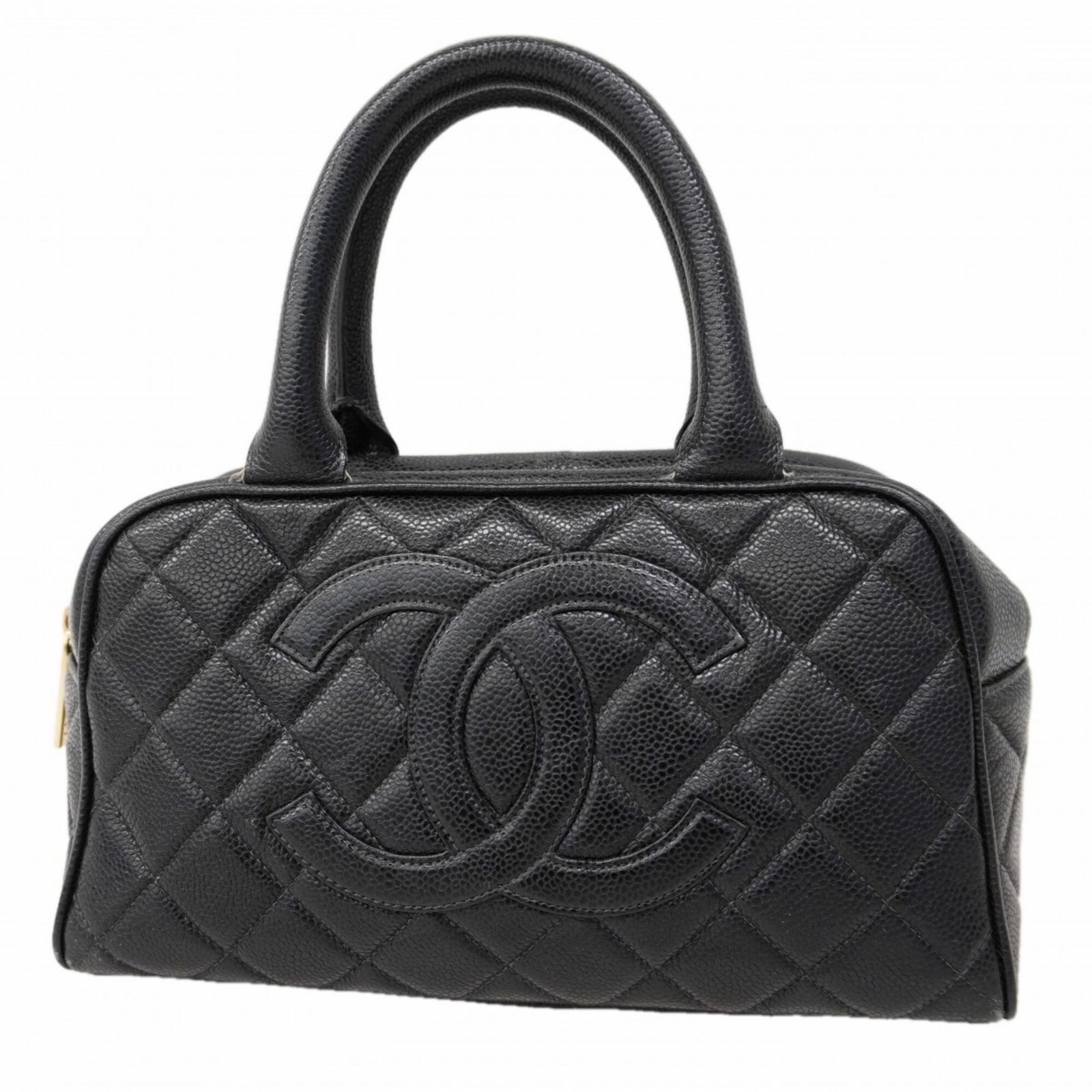 シャネル(Chanel) シャネル ハンドバッグ マトラッセ キャビアスキン ブラック レディース