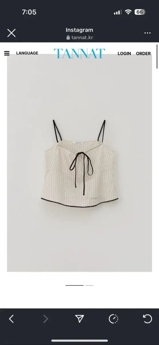 TANNAT Ribbon sheer sleeveless top / タナット