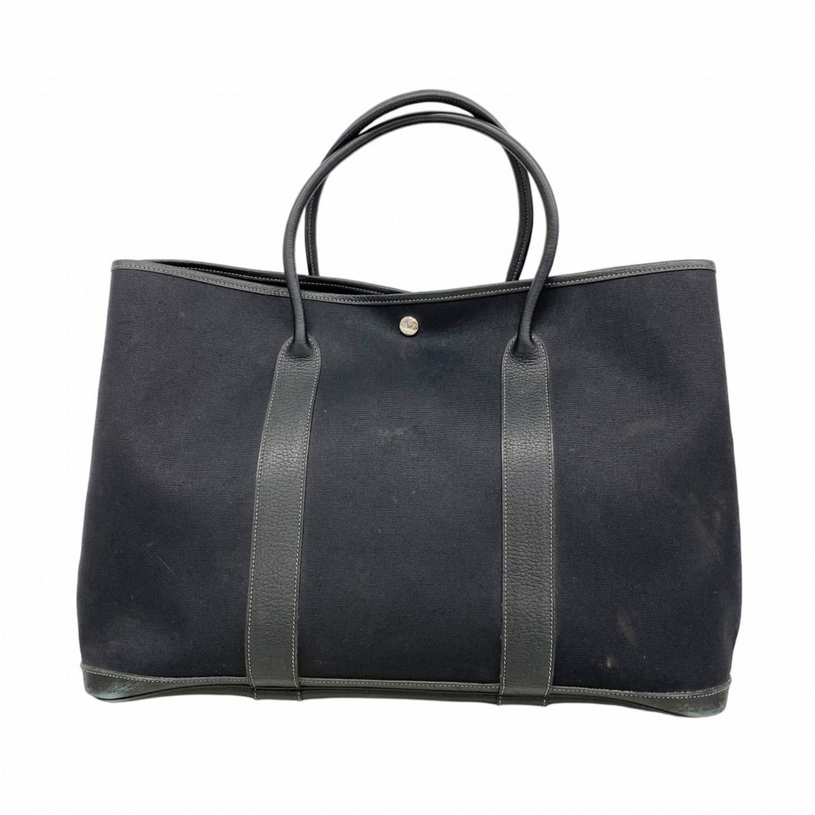エルメス(Hermes) エルメス トートバッグ ガーデンGM トワルオフィシエ ブラック □I刻印メンズ レディース