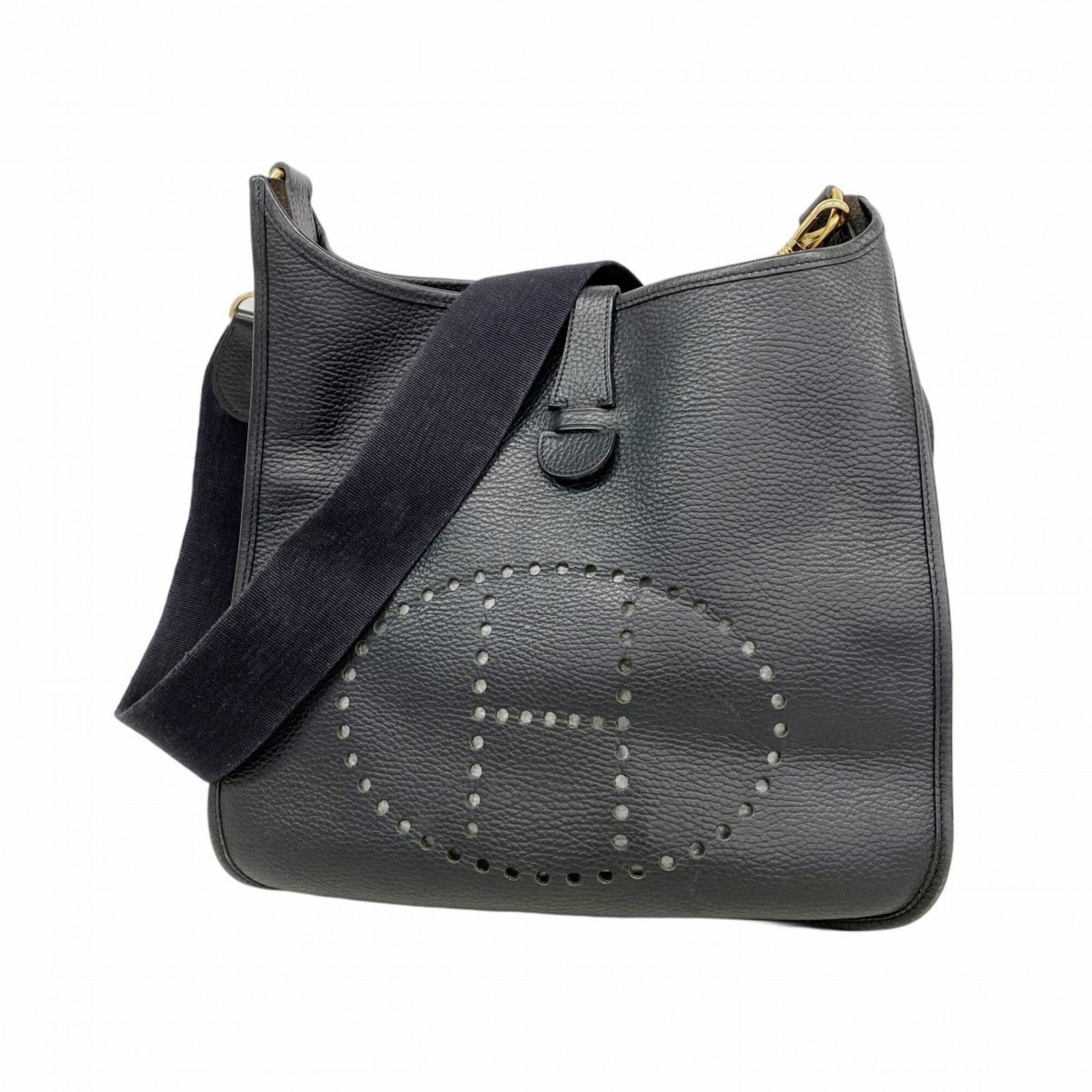 エルメス(Hermes) エルメス ショルダーバッグ エヴリン1PM アルデンヌ ブラック □F刻印レディース