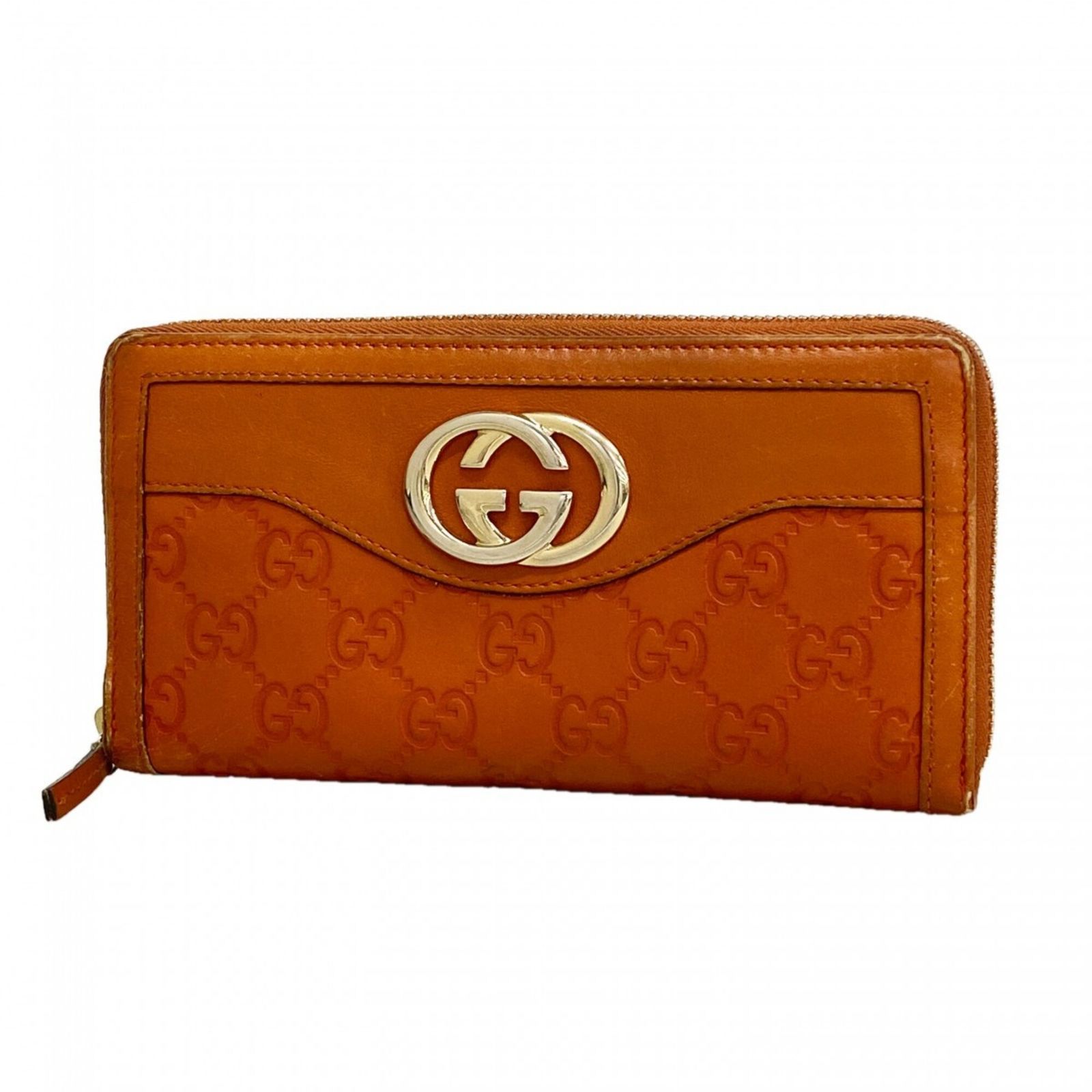 グッチ(Gucci) グッチ 長財布 グッチシマ 291132 レザー オレンジ シャンパンレディース