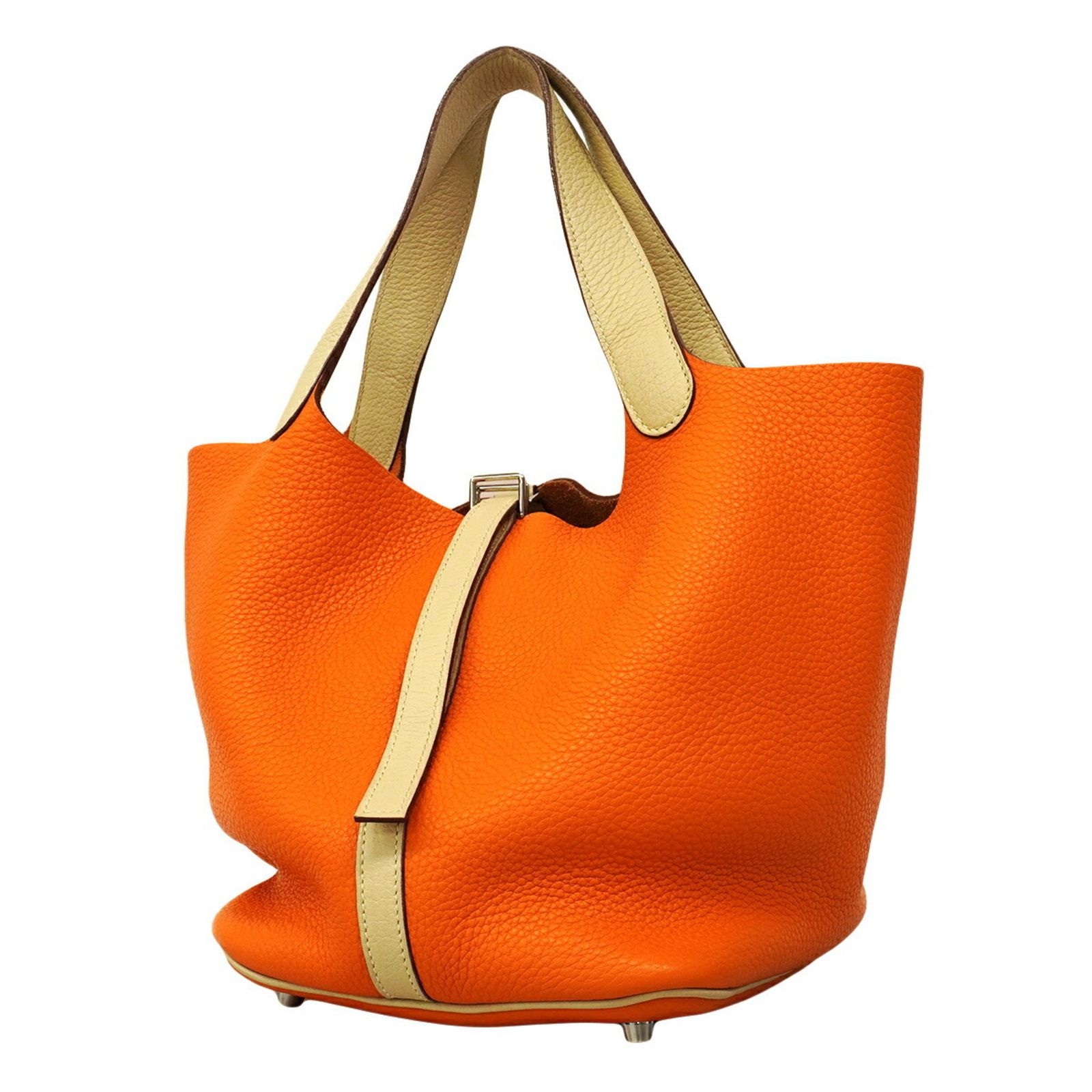 エルメス(Hermes) エルメス ハンドバッグ ピコタンMMカザック トリヨンクレマンス オレンジ パルシュマン □M刻印レディース