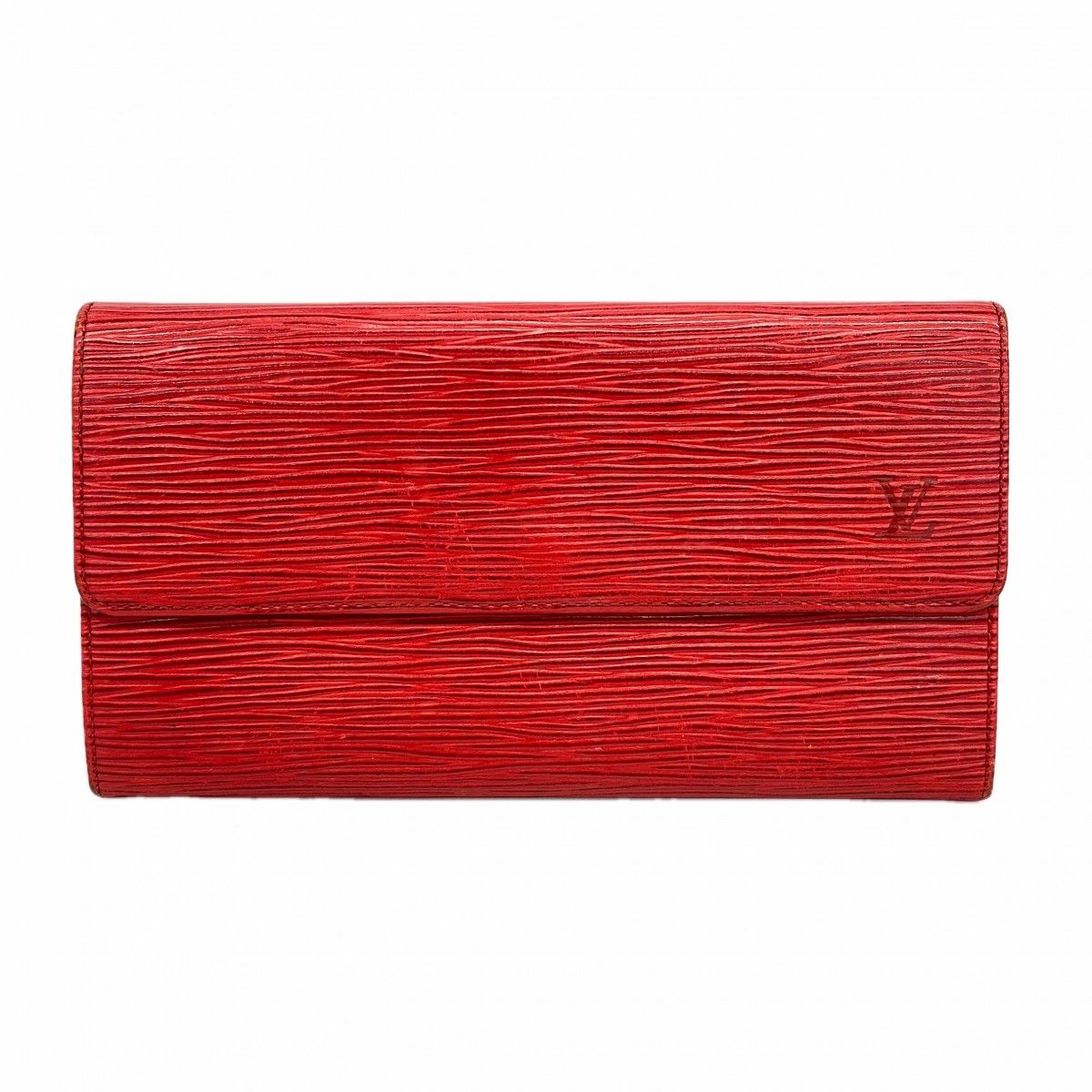【6fa1051-k】ルイヴィトン 長財布 エピ ポシェットポルトモネクレディ M63577 カスティリアンレッド【中古】レディース
