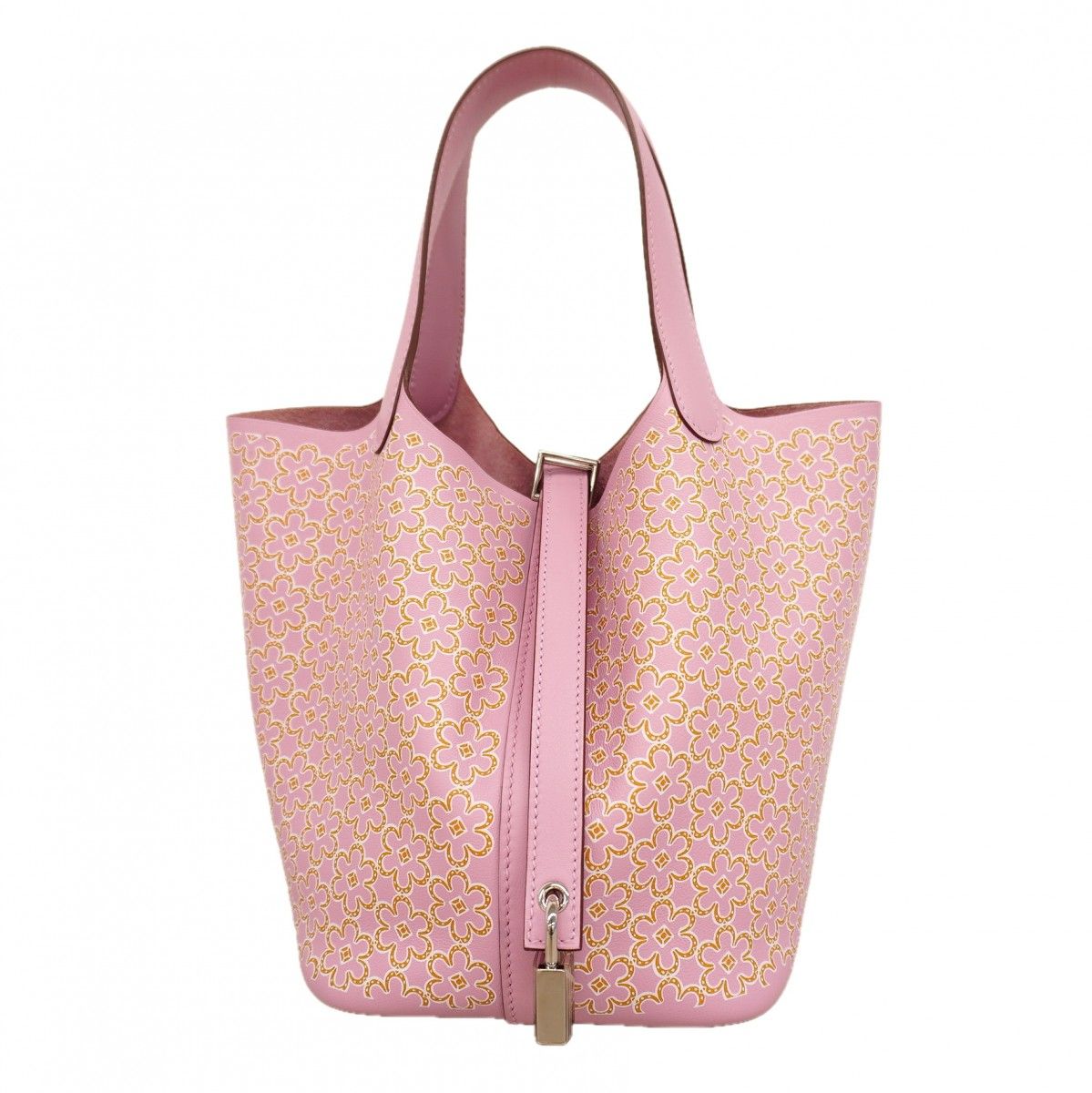 【6fa1155】エルメス ハンドバッグ ピコタンロックPMラッキーデイジー モーヴシルベストル シルバー金具 U刻印【中古】レディース