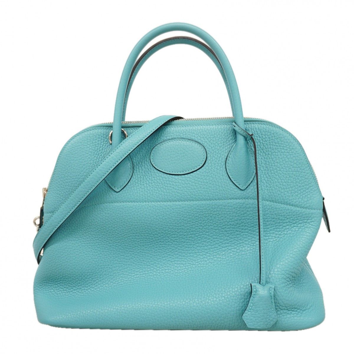【6fa1214】エルメス ハンドバッグ ボリード31 トリヨンクレマンス ブルーアトール シルバー金具 T刻印 2wayバッグ【中古】レディース