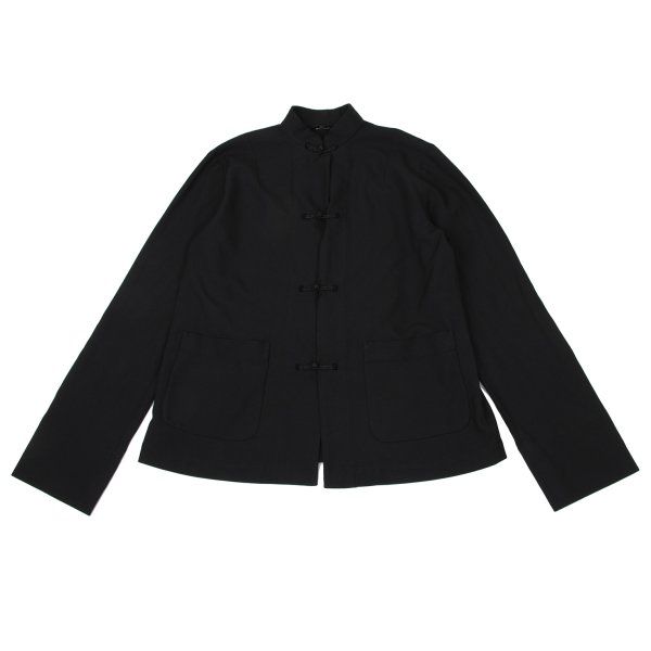 ブラックコムデギャルソンBLACK COMME des GARCONS エステルチャイナボタンマオカラージャケット 黒XL