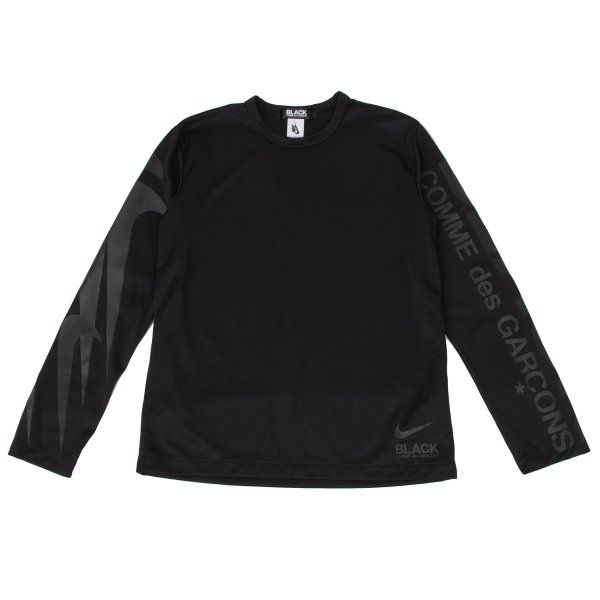ブラックコムデギャルソン×ナイキBLACK COMME des GARCONS×NIKE ロゴプリントジャージー長袖カットソー 黒L