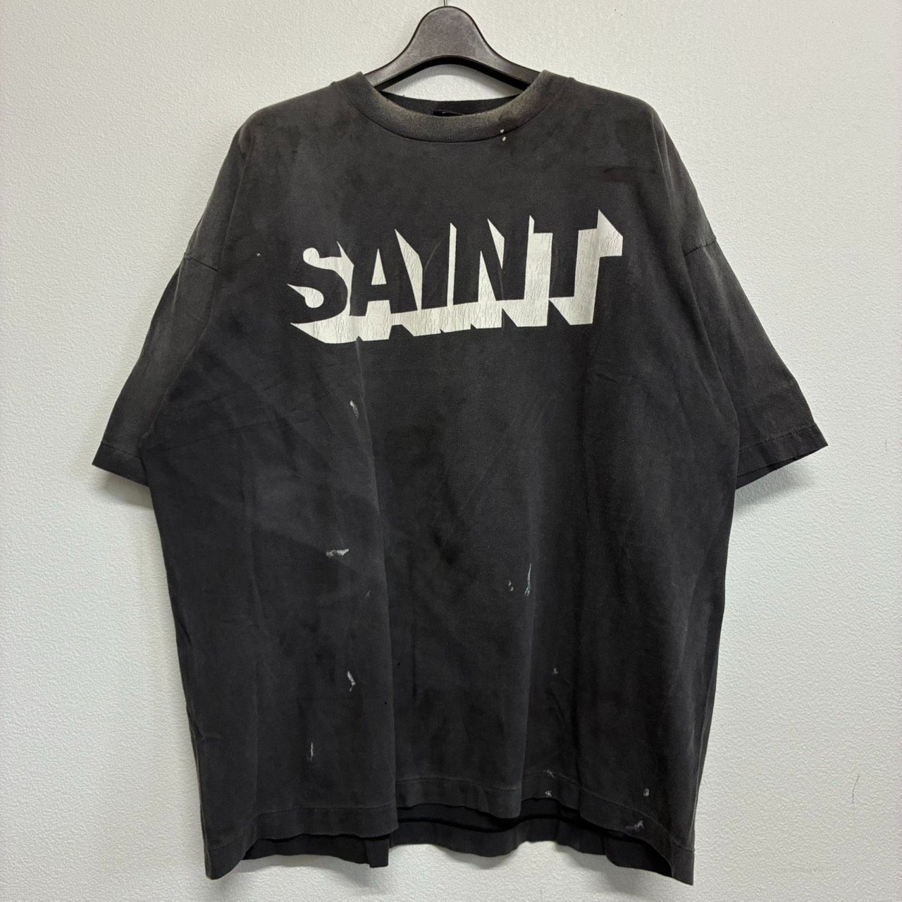 SAINT Mxxxxxx セントマイケル SAINT ロゴ ヴィンテージ 黒 ブラック グレー 半袖 Tシャツ トップス メンズ レディース XXLサイズ 新品未使用 16