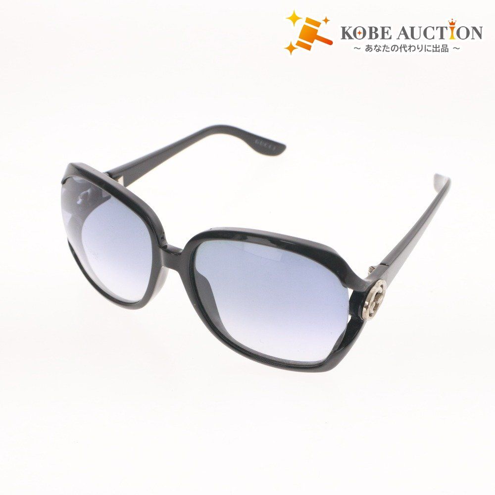 ■ グッチ GUCCI サングラス GG2986/S D28ZR インターロッキング アイウエア シルバー金具 6□22-11 ブラック