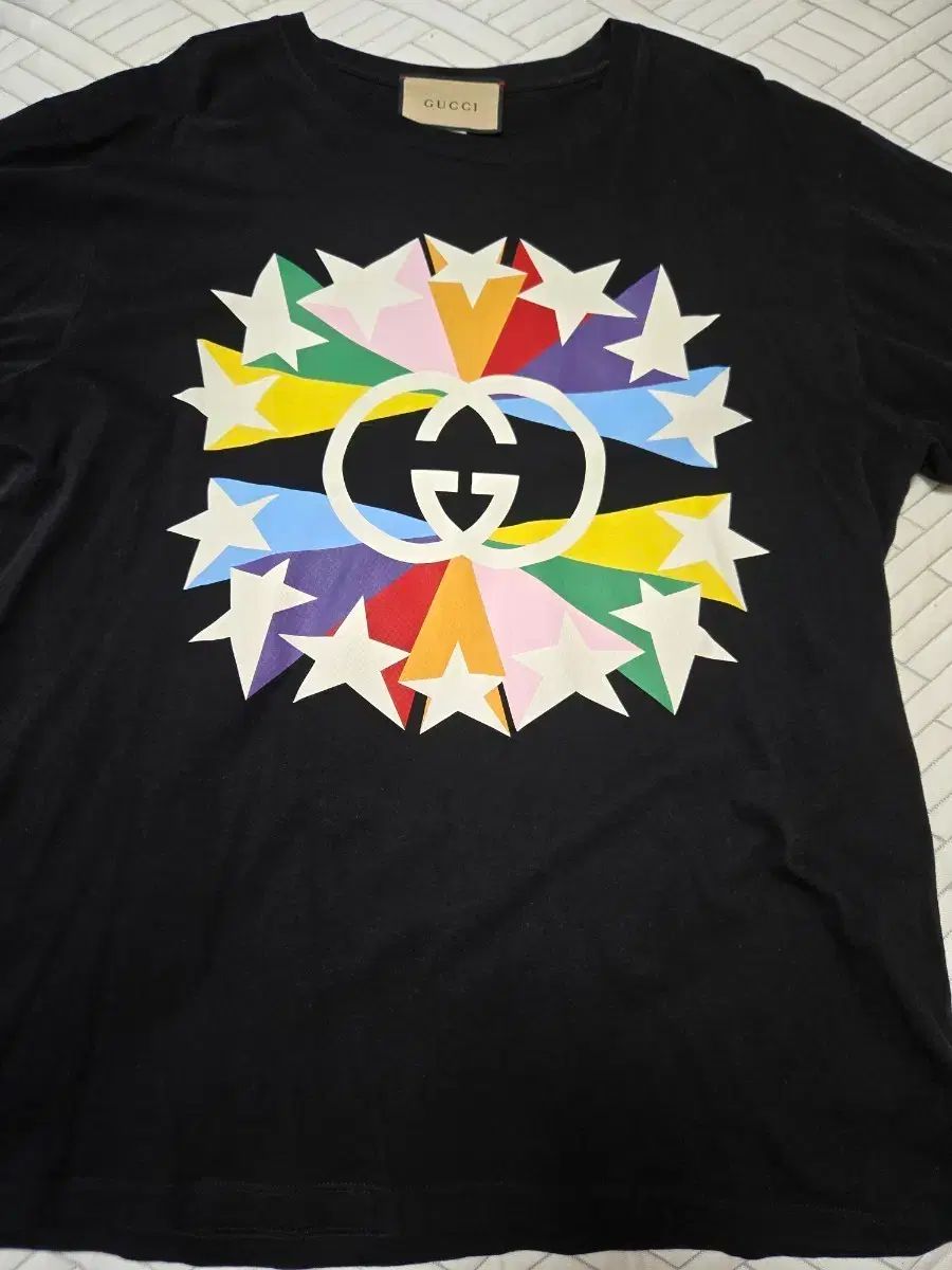 グッチ 星 プリンティング 半袖 Tシャツ ブラック