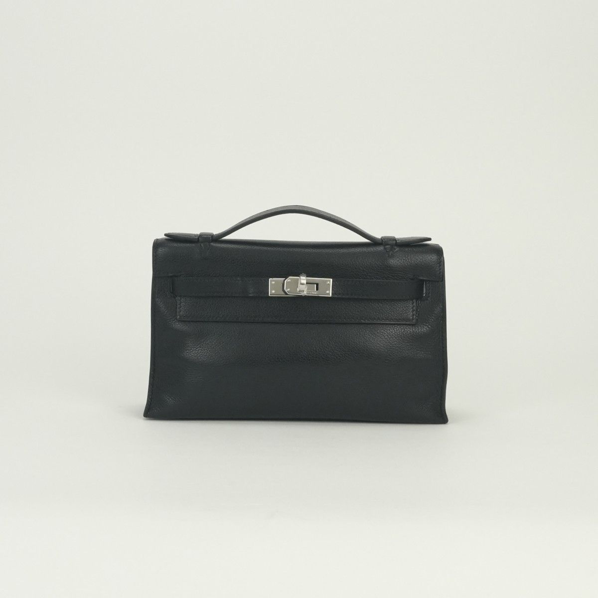 エルメス HERMES ポシェットケリー ポシェット ケリー バッグ クラッチバッグ セカンドバッグ エバーグレイン ノワール Noir ブラック Black 黒 シルバー金具 エヴァーグレイン 外縫い