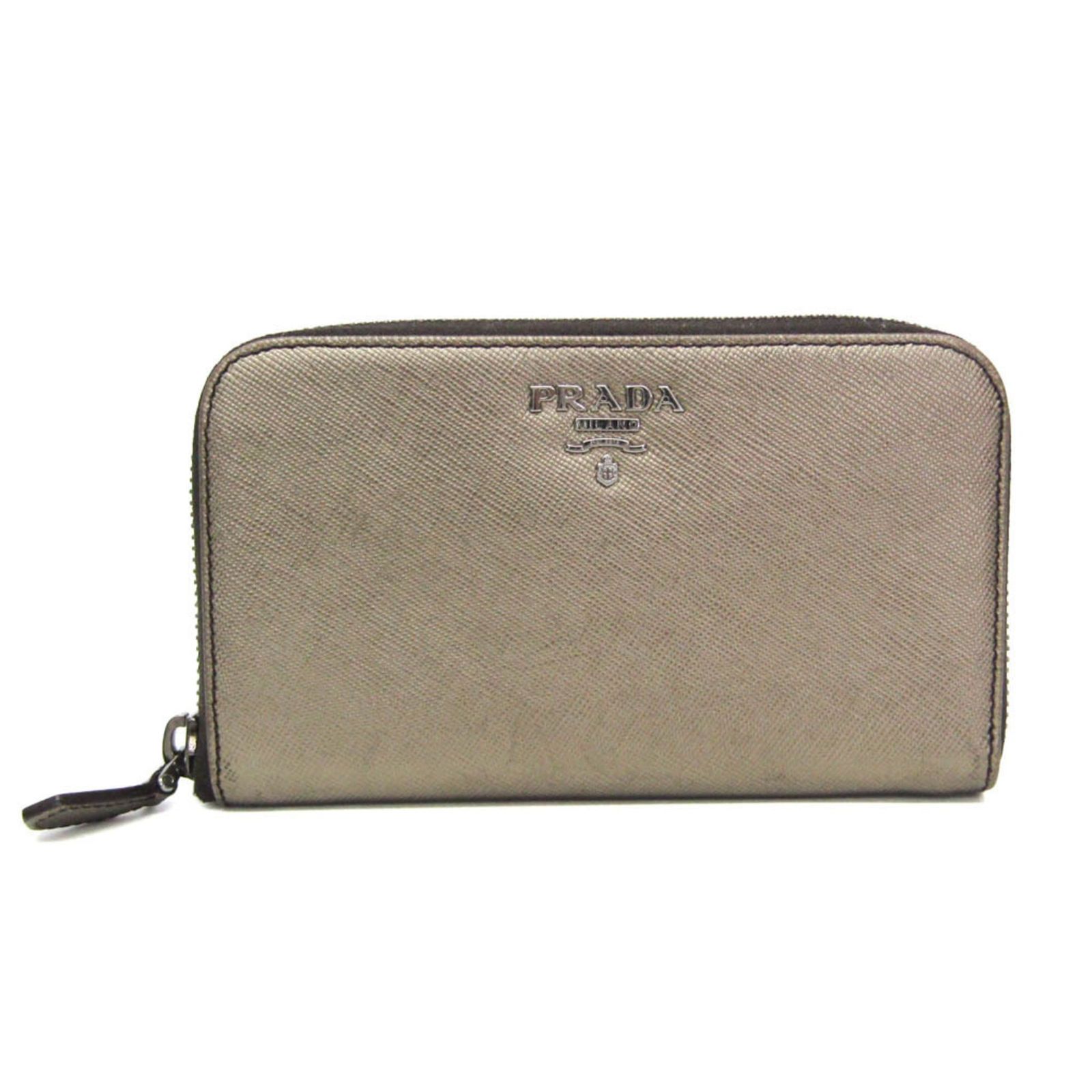 プラダ(Prada) サフィアーノ メタル ラウンドジップ財布 1M1157 レディース レザー 中財布（二つ折り） ゴールド