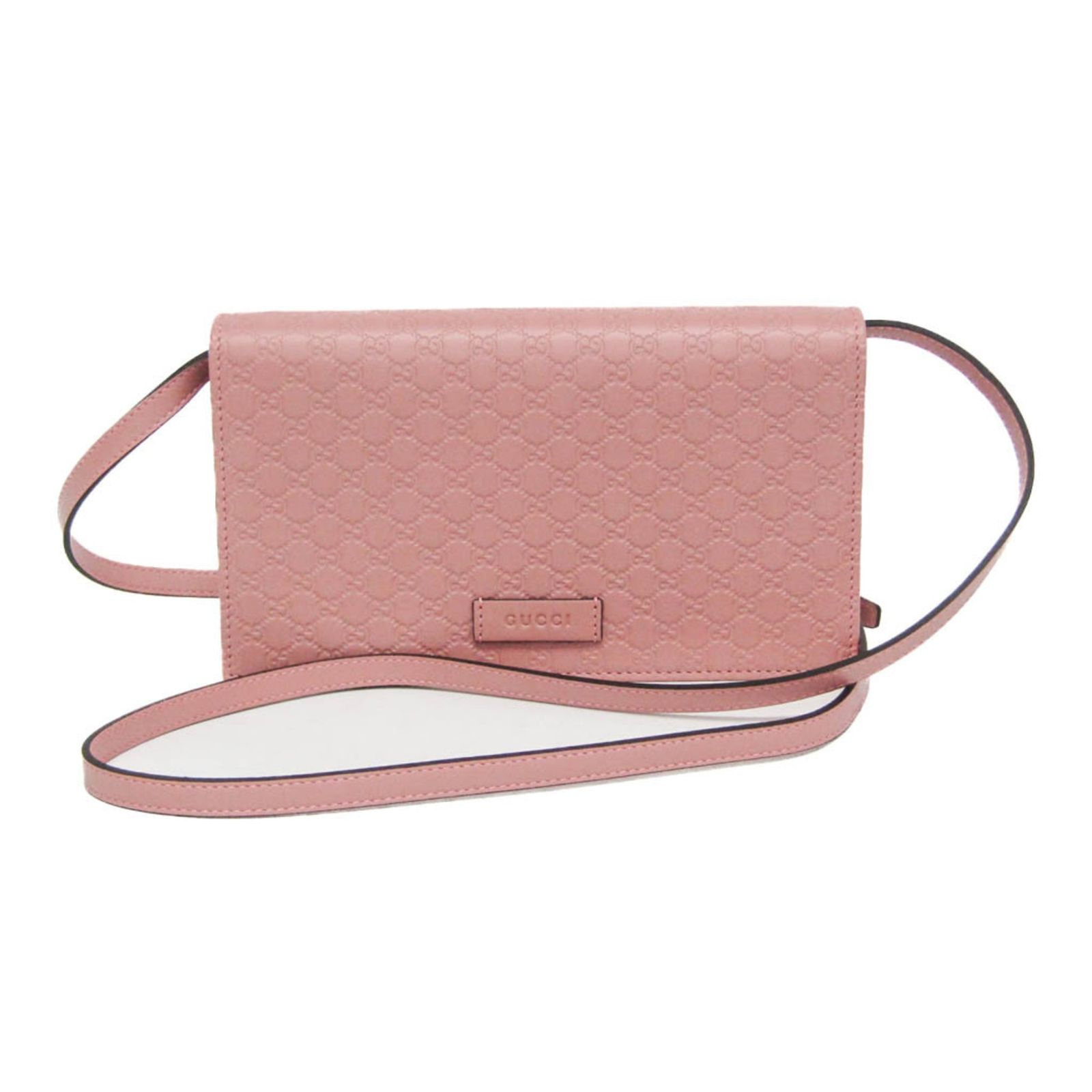 グッチ(Gucci) マイクログッチッシマ 466507 レディース レザー チェーン/ショルダーウォレット ピンク
