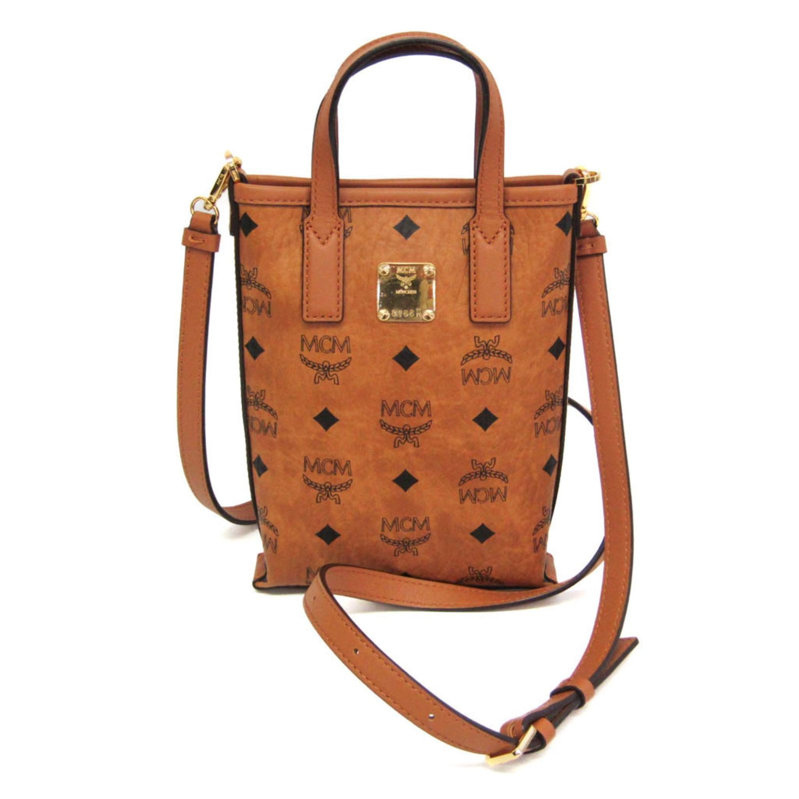 MCM コニャック・ヴィセトス Aren MWRAASE03 レディース レザー,コーティングキャンバス ハンドバッグ,ショルダーバッグ ライトブラウン