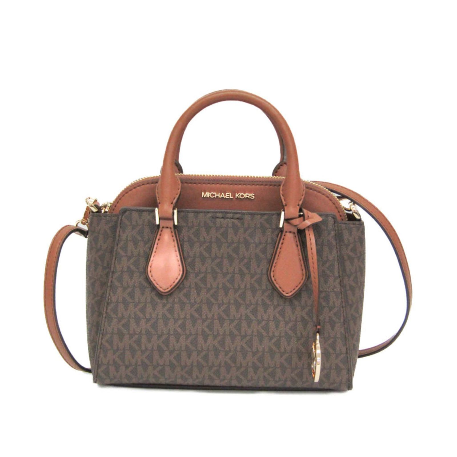 マイケル・コース(Michael Kors) ダリア スモール サッチェル 35S1GDIC1B レディース レザー,コーティングキャンバス ショルダーバッグ ブラウン,ダークブラウン