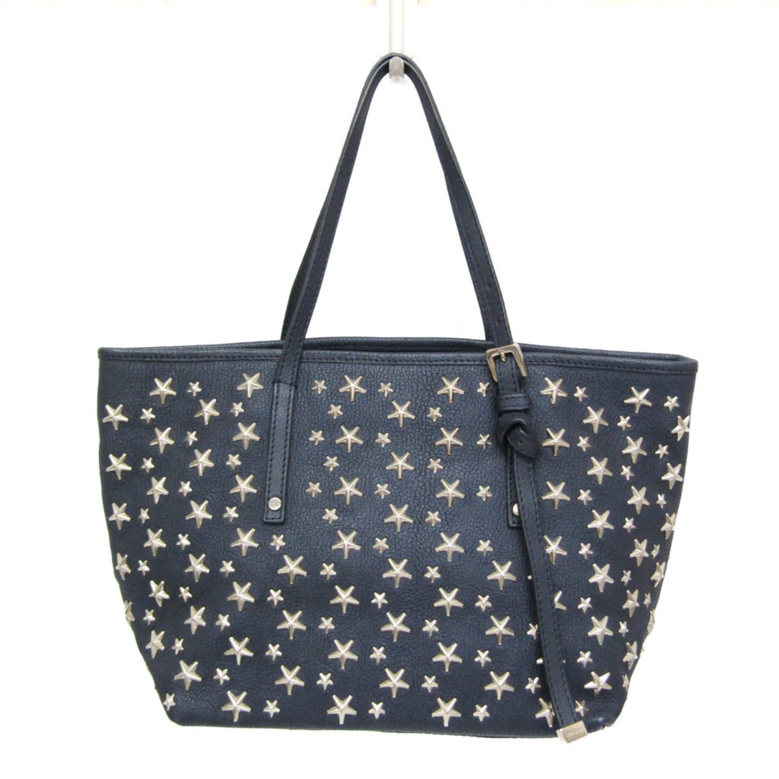 ジミーチュウ(Jimmy Choo) サシャ S スター スタッズ レディース レザー トートバッグ ネイビー