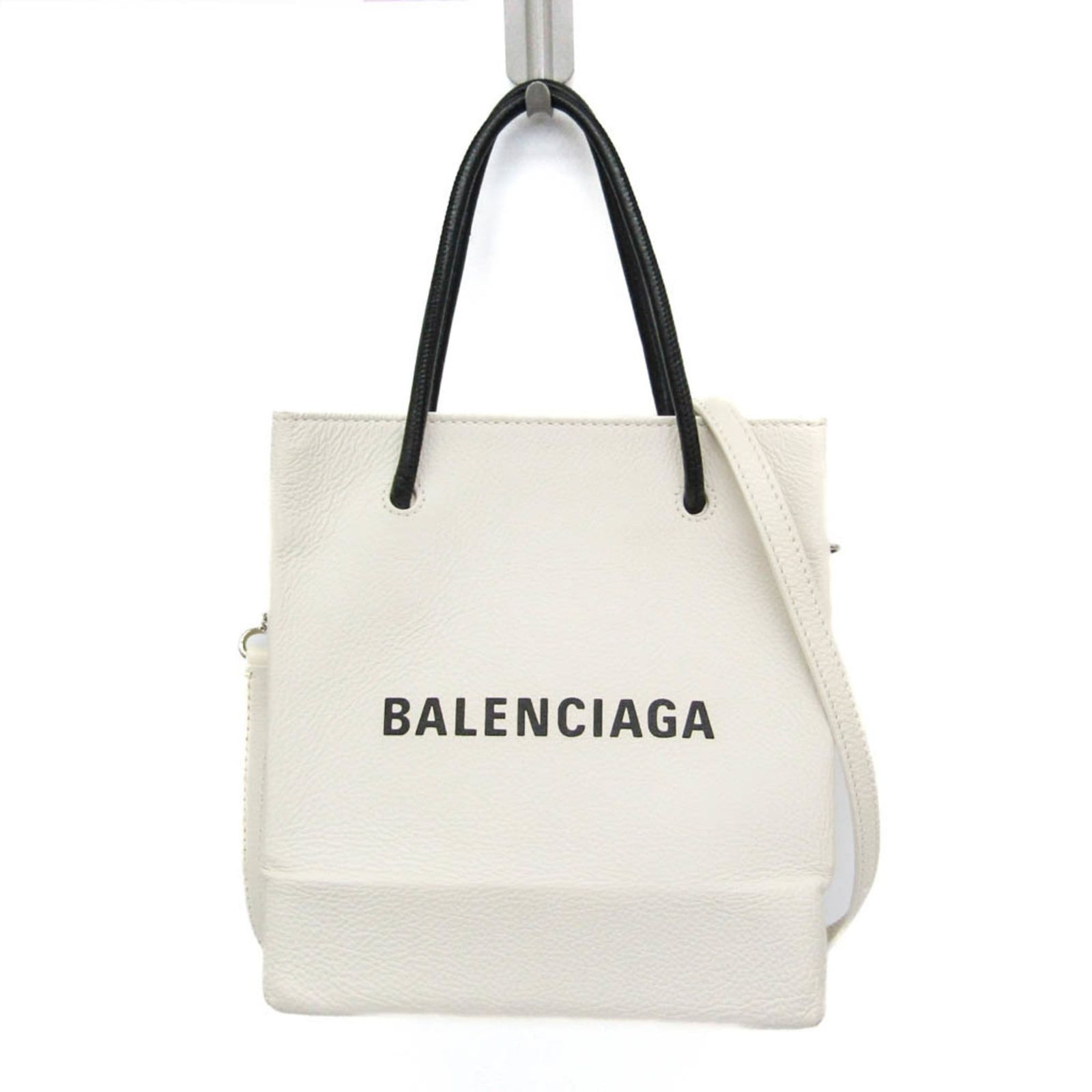 バレンシアガ(Balenciaga) エブリデイ ショッピングトート XXS 528655 レディース レザー ショルダーバッグ,トートバッグ ホワイト