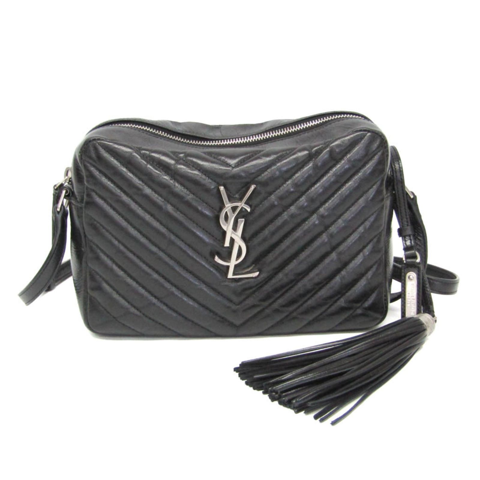 サン・ローラン(Saint Laurent) ルー Vステッチ 468537 レディース レザー ショルダーバッグ ブラック