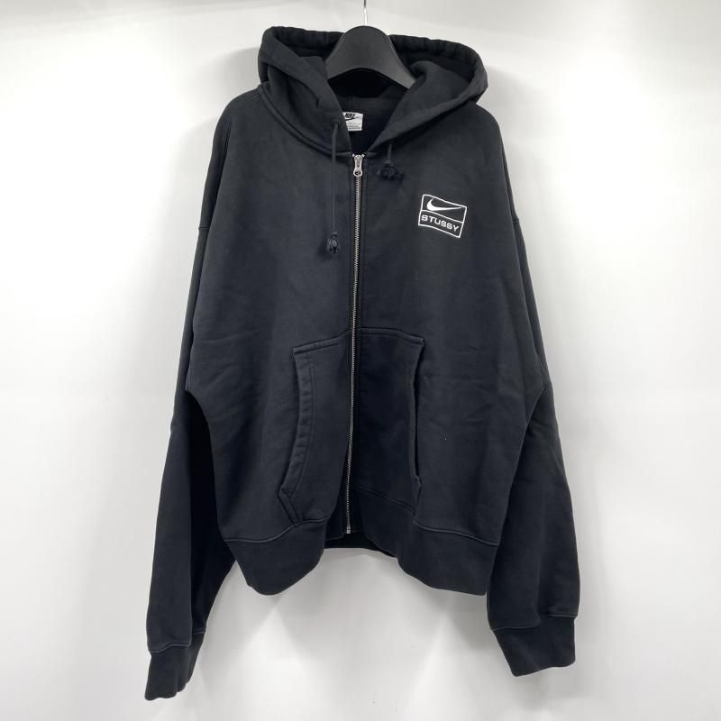 中古】Stussy x Nike Stone Washed Fleece Zip Hoodie ブラック サイズ
