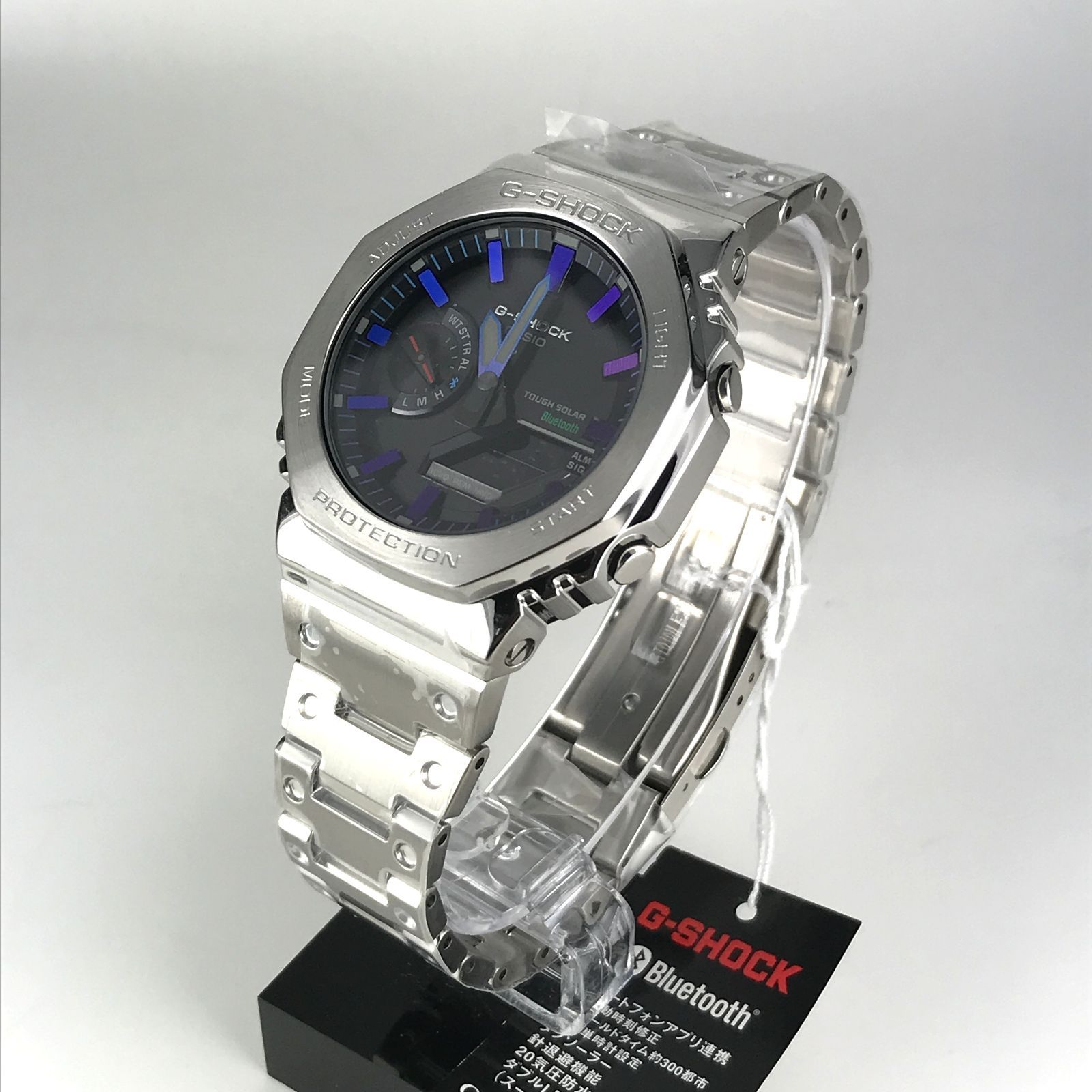 新品未使用☆CASIO カシオ 腕時計 G-SHOCK ジーショック 【国内正規品】Bluetooth 搭載 フルメタル ソーラー GM-B2100PC-1AJF メンズ シルバー