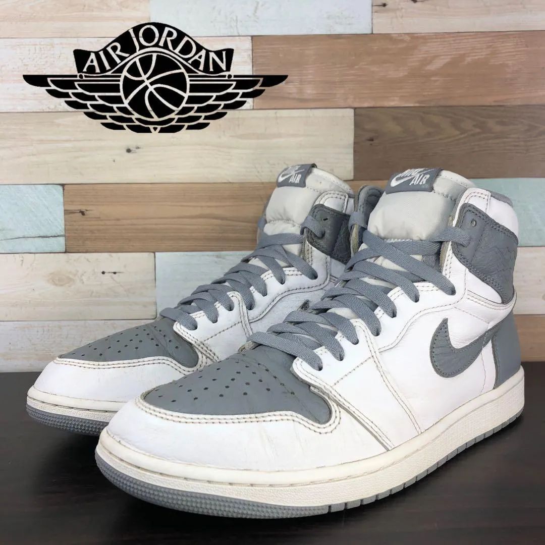 NIKE AIR JORDAN 1 RETRO HIGH OG エア ジョーダン 1 レトロ ハイ カット オリジナル テルス ホワイト グレー 白 メンズ ナイキ スニーカー 28 cm U10836
