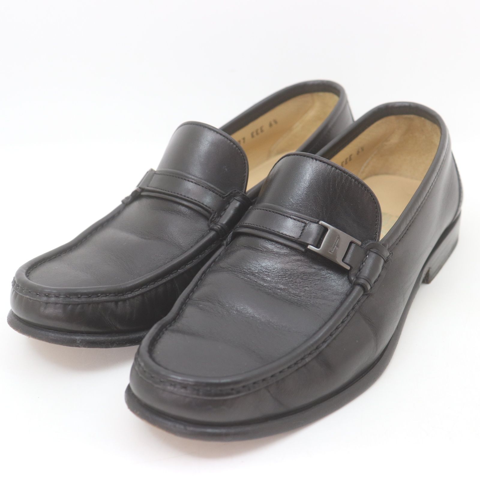 IT0R8WKSPF0C Salvatore Ferragamo サルヴァトーレ フェラガモ レザー ローファー ビジネスシューズ フラットシューズ 靴 ブラック 黒 メンズ サイズ6 1/2