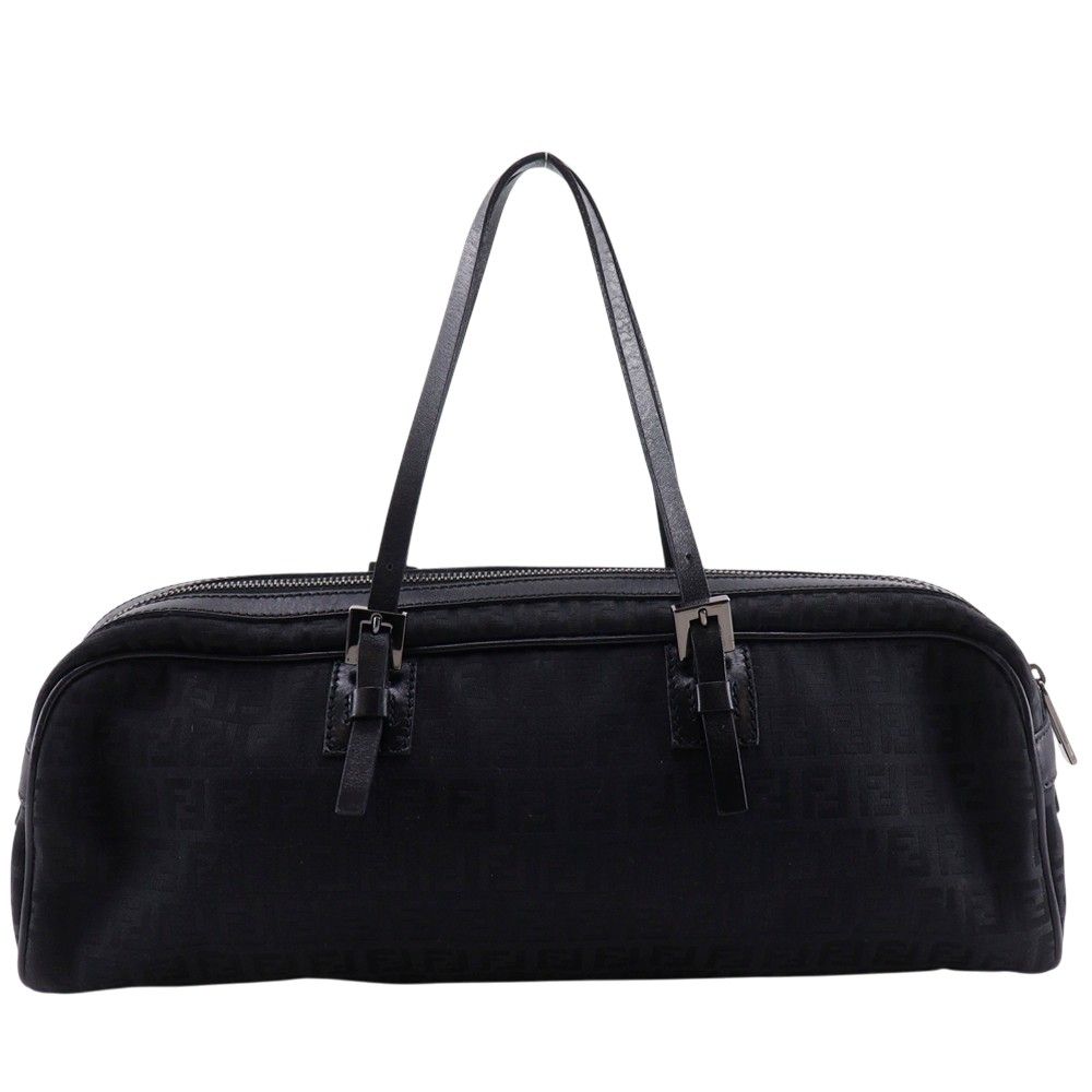 【FENDI】フェンディ ズッキーノ ナイロンキャンバス 黒 レディース トートバッグ